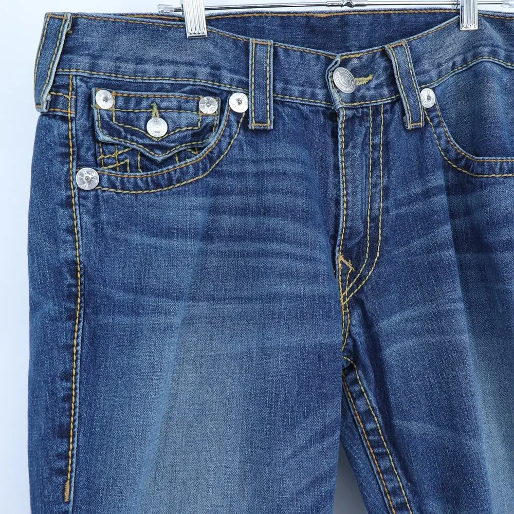 TRUE RELIGION Straight Leg Jeans Blue Vintage Y2k Medium Wash Men's 36